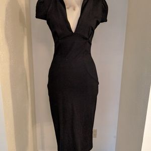 ASOS Vintage Style Plunge Neck LBD